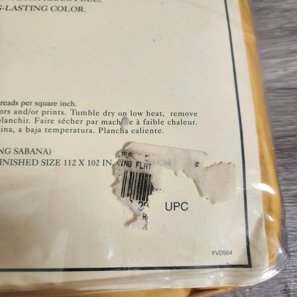 Lauren Ralph Lauren Yellow Flat Sheet King Classic 350 Thread Count Cotton Solid